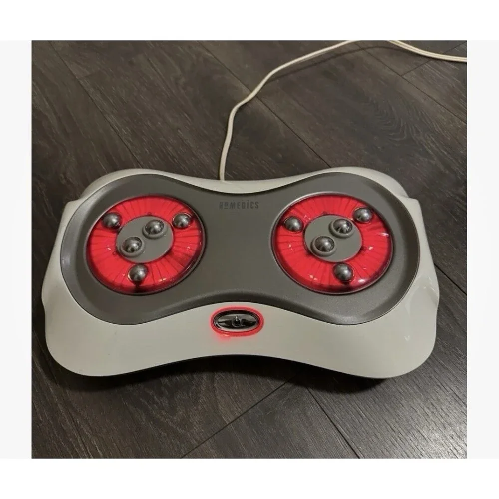 HoMedics Heated Rolling Foot Massage Machine, 4 Massage Heads, Electric